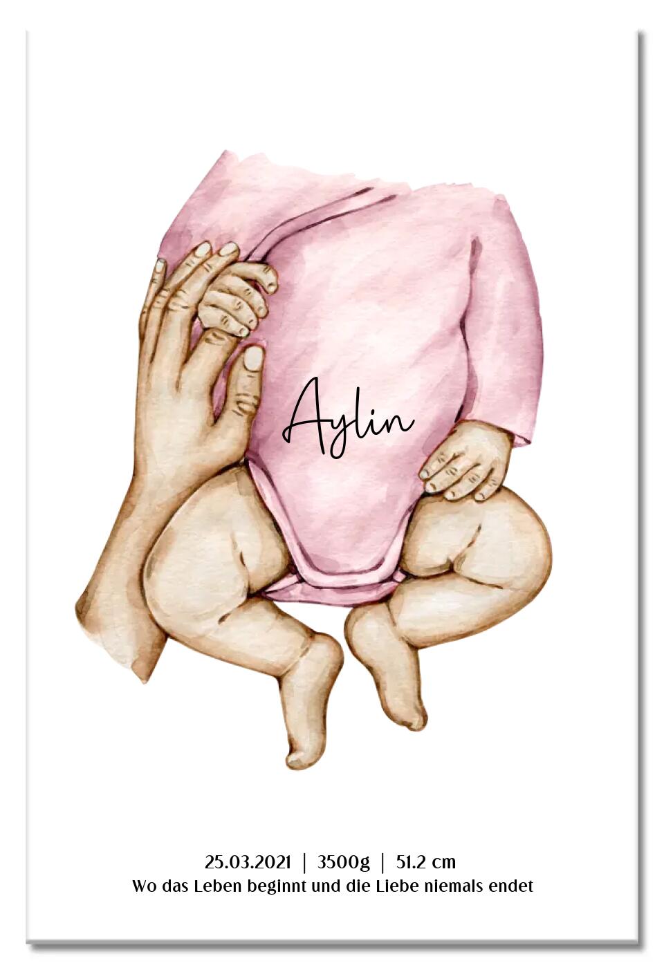 Neugeburt Baby mit Hand Mutter