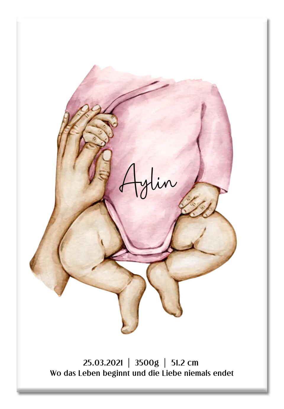 Neugeburt Baby mit Hand Mutter