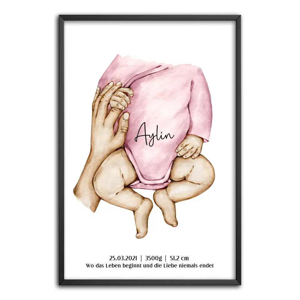 Neugeburt Baby mit Hand Mutter