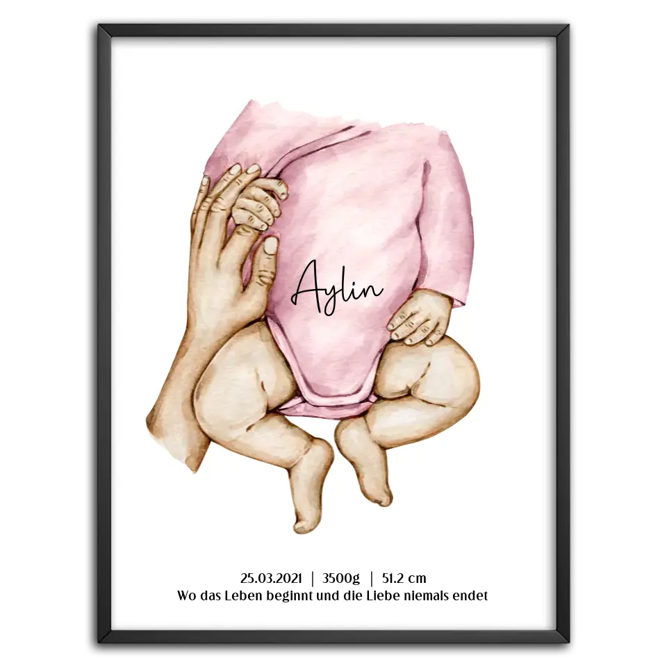 Neugeburt Baby mit Hand Mutter