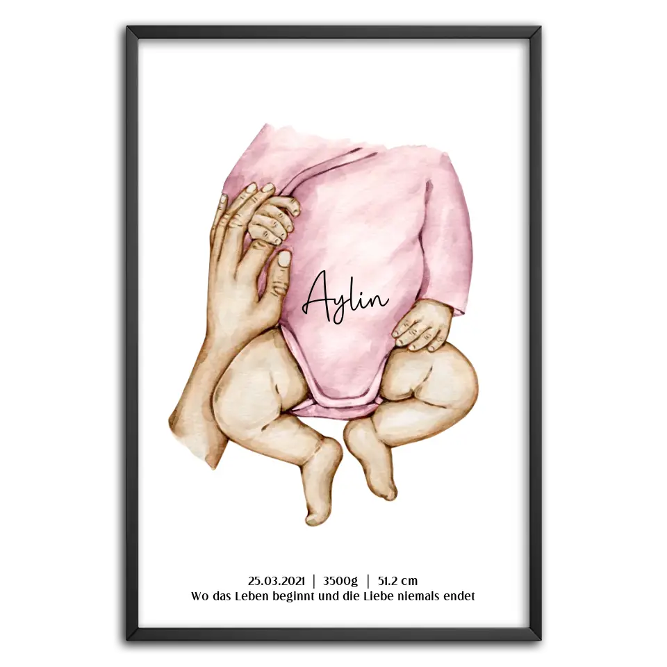 Neugeburt Baby mit Hand Mutter