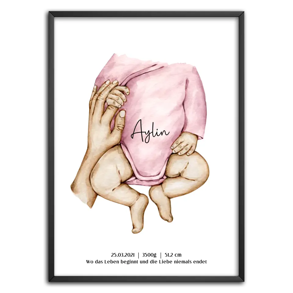 Neugeburt Baby mit Hand Mutter