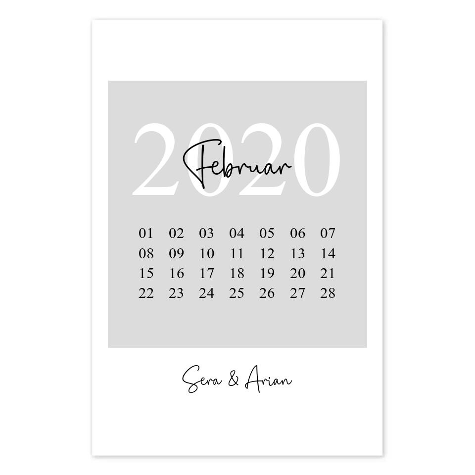 Jahrestag Kalenderposter