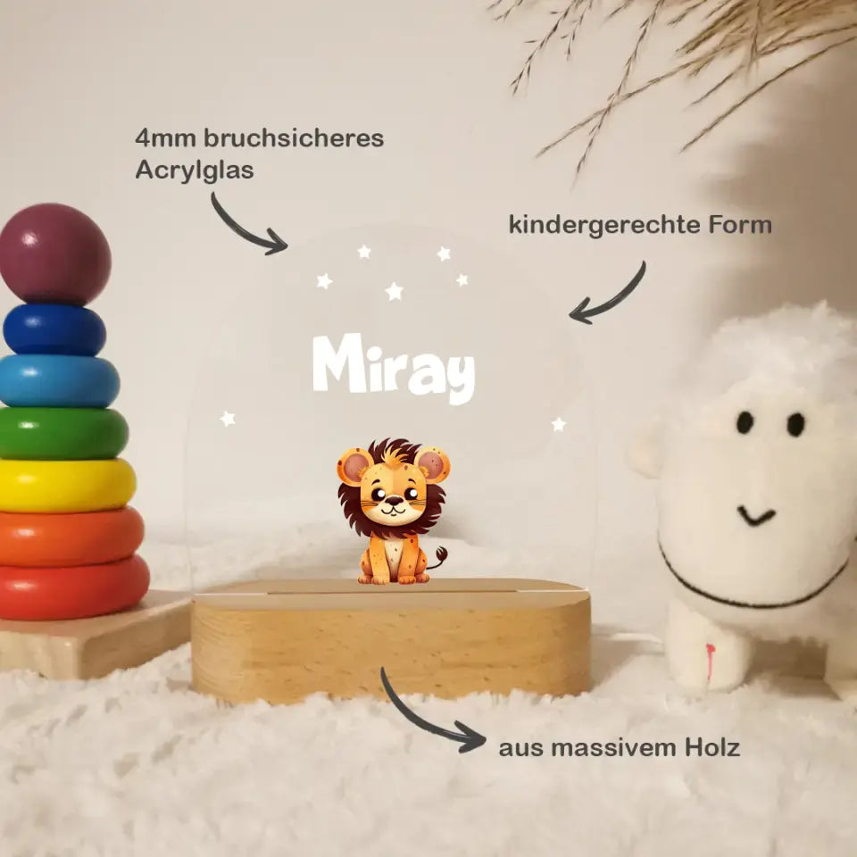 Personaliserte LED-Nachtlampe für Kinder
"Baby Tiere"